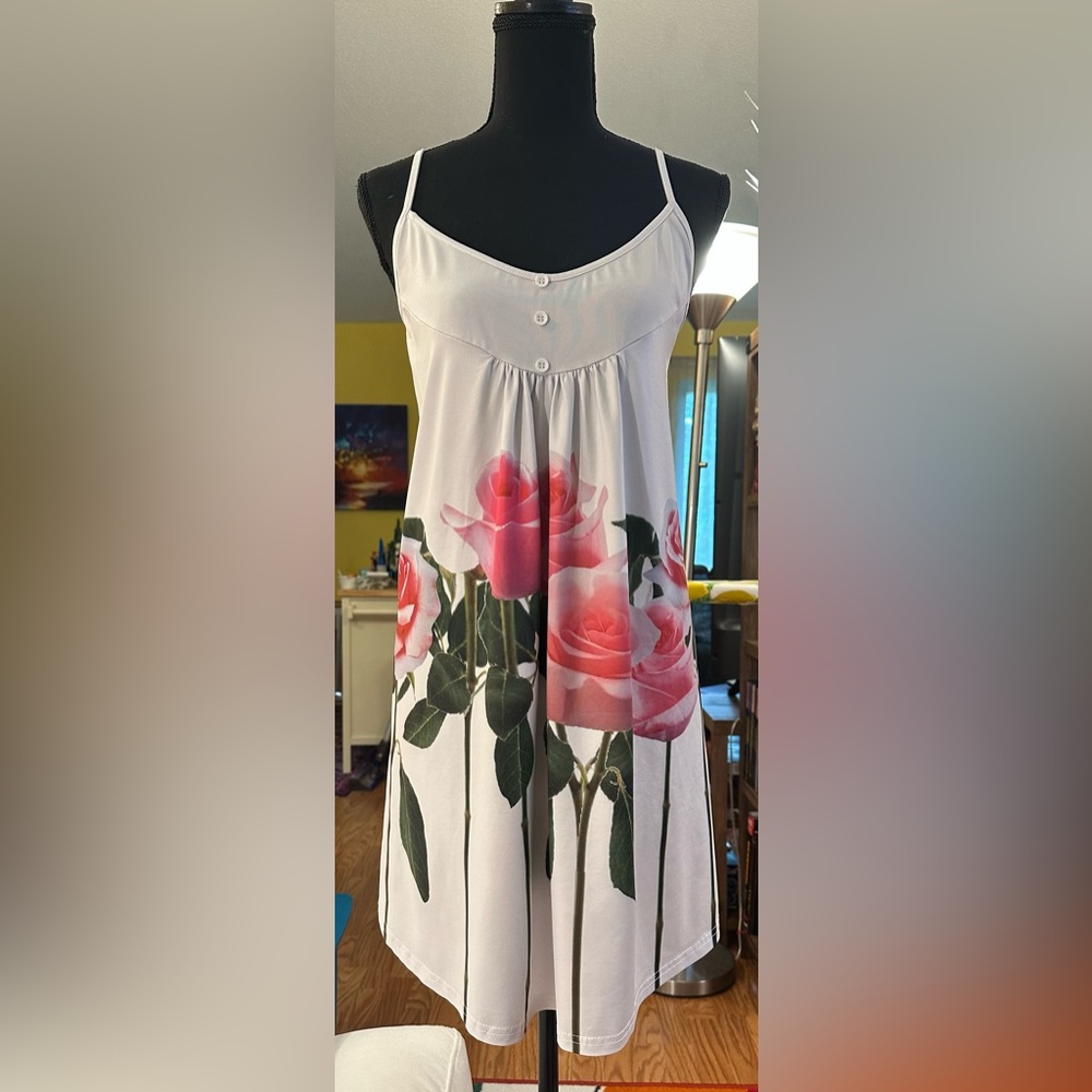 Rosegal Roses Tunic Tank Top
